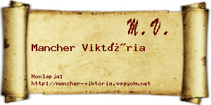 Mancher Viktória névjegykártya